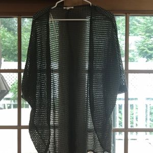 Fringe light green cardigan